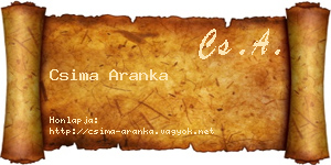 Csima Aranka névjegykártya