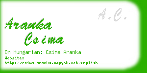 aranka csima business card